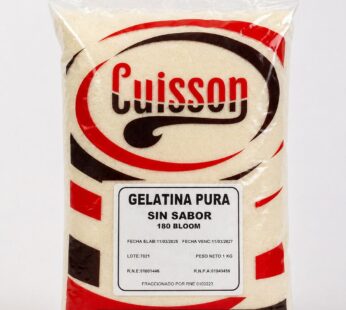 Gelatina Pura sin sabor 180 bloom cuisson bolsa x 1 kg