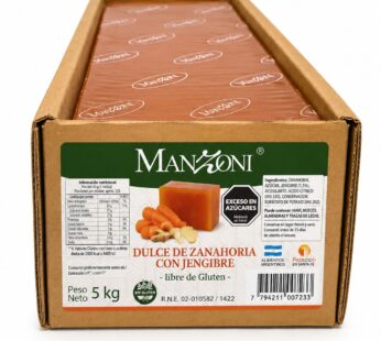 Dulce De Zanahoria Con Jengibre Manzoni Cajon X 5 Kgs